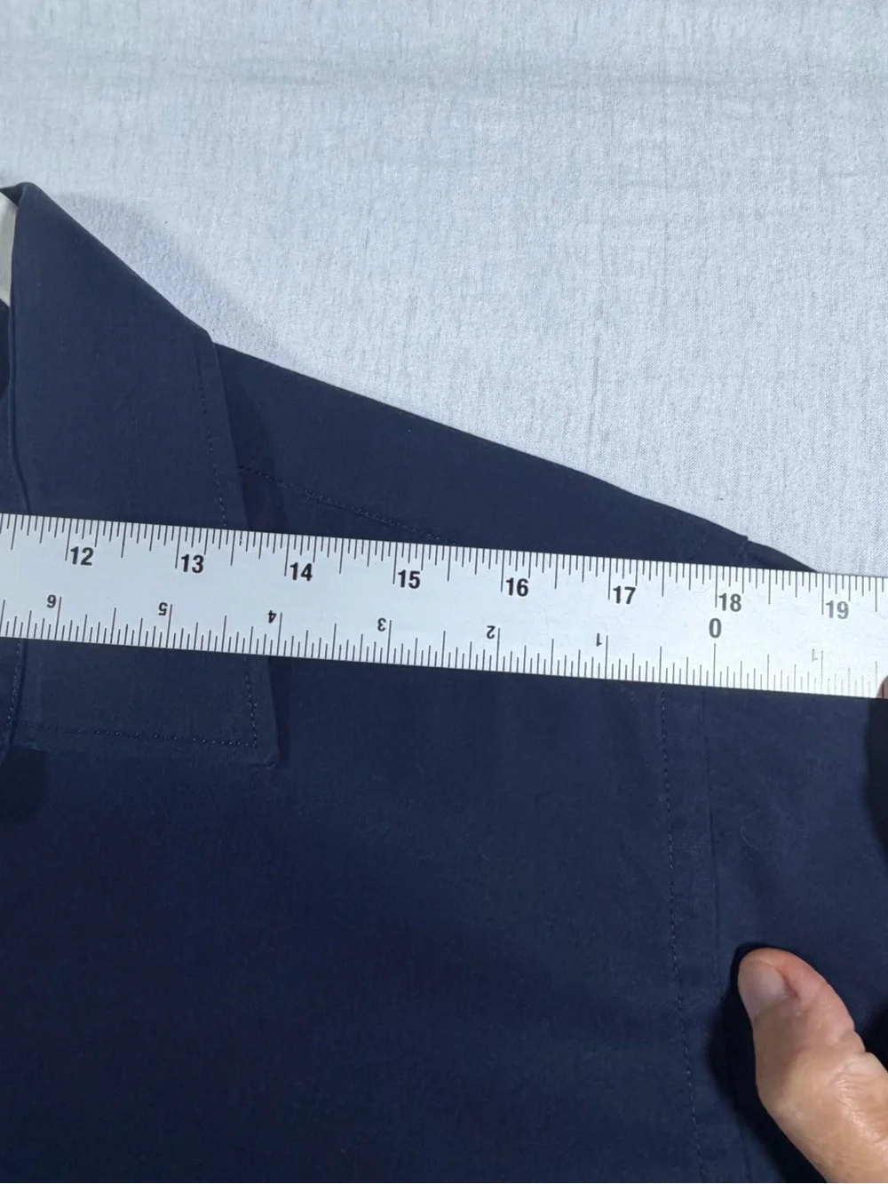 Men's Short-Sleeve Navy Button-Down Shirt